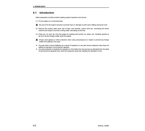 Komatsu 4D94LE, 4D98E Diesel Engines (Applicable for FD20/25/30-17, FD20H/25H/30H/35A-17 Forklift Trucks) Workshop Manual (4D94E17-BE2) Komatsu 4D94LE, 4D98E Diesel Engines (Applicable for FD20/25/30-17, FD20H/25H/30H/35A-17 Forklift Trucks) Workshop Manual (4D94E17-BE2)