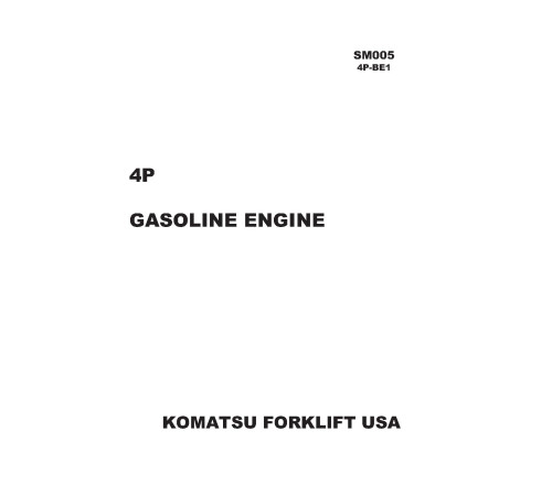 Komatsu Toyota 4P Gasoline Engines Workshop Manual (4P-BE1_SM005) Komatsu Toyota 4P Gasoline Engines Workshop Manual (4P-BE1_SM005)