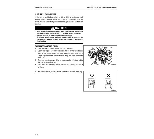 Komatsu FD35/45(Y),FD40(Y,Z,YZ),FD50A(Y)-10 Diesel; FG35,FG40(Z),FG45(A)-10 LPG Forklift Trucks Operate&Maintenance manual (AEC10E1-02) Komatsu FD35/45(Y),FD40(Y,Z,YZ),FD50A(Y)-10 Diesel; FG35,FG40(Z),FG45(A)-10 LPG Forklift Trucks Operate&Maintenance manual (AEC10E1-02)