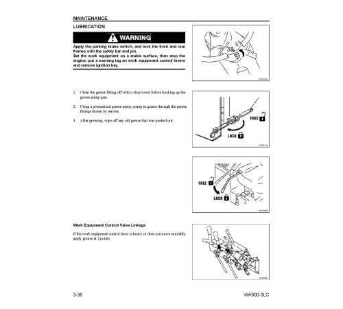 Komatsu WA900-3-LC (SN from A50001) 4WD Wheeled Loaders (USA) Operate and Maintenance manual (CEAD004002) Komatsu WA900-3-LC (SN from A50001) 4WD Wheeled Loaders (USA) Operate and Maintenance manual (CEAD004002)