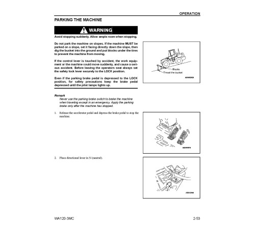 Komatsu WA120-3-MC (SN from A31001) 4WD Wheeled Loaders (Japan) Operate and Maintenance manual (CEAD007701) Komatsu WA120-3-MC (SN from A31001) 4WD Wheeled Loaders (Japan) Operate and Maintenance manual (CEAD007701)
