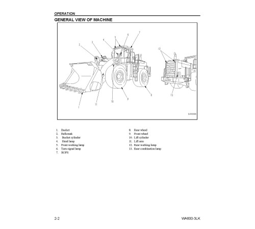 Komatsu WA600-3-LK (SN from A53001) 4WD Wheeled Loaders (USA) Operate and Maintenance manual (CEAD008201) Komatsu WA600-3-LK (SN from A53001) 4WD Wheeled Loaders (USA) Operate and Maintenance manual (CEAD008201)
