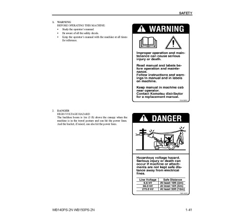 Komatsu WB140PS-2-N and WB150PS-2-N Backhoe Loaders (USA) Operate and Maintenance manual (CEAD010800) Komatsu WB140PS-2-N and WB150PS-2-N Backhoe Loaders (USA) Operate and Maintenance manual (CEAD010800)