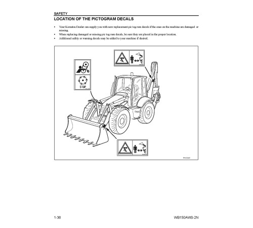 Komatsu WB150AWS-2-N (SN: A90001-90001) Backhoe Loaders (USA) Operate and Maintenance manual (CEAD010900) Komatsu WB150AWS-2-N (SN: A90001-90001) Backhoe Loaders (USA) Operate and Maintenance manual (CEAD010900)