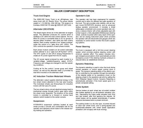 Komatsu 930E-3-SE (SN from A30366) Electric Dump Trucks (USA) Operate and Maintenance manual (CEAD016000) Komatsu 930E-3-SE (SN from A30366) Electric Dump Trucks (USA) Operate and Maintenance manual (CEAD016000)