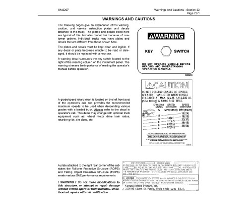 Komatsu 930E-3-SE (SN from A30366) Electric Dump Trucks (USA) Operate and Maintenance manual (CEAD016000) Komatsu 930E-3-SE (SN from A30366) Electric Dump Trucks (USA) Operate and Maintenance manual (CEAD016000)