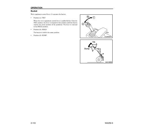 Komatsu WA250-6 (SN from A76001) 4WD Wheeled Loaders (USA) Operate and Maintenance manual (CEAM000502) Komatsu WA250-6 (SN from A76001) 4WD Wheeled Loaders (USA) Operate and Maintenance manual (CEAM000502)