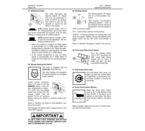 Komatsu HD785-5-LC (SN: A10144; A10224-10315) Rigid Dump Trucks (USA) Operate and Maintenance manual (CEAM006003) Komatsu HD785-5-LC (SN: A10144; A10224-10315) Rigid Dump Trucks (USA) Operate and Maintenance manual (CEAM006003)