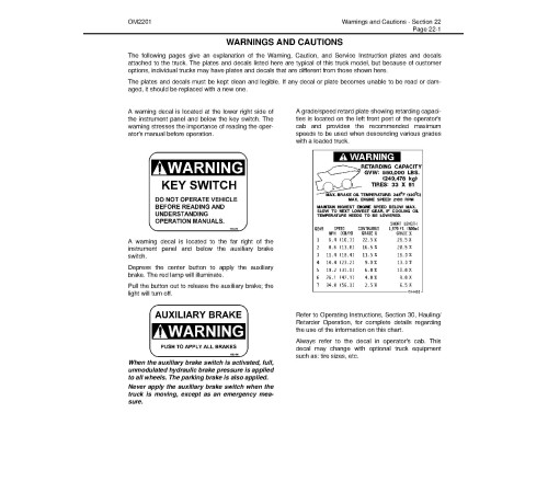 Komatsu HD1500-5 (SN: A30070-30071; A30077-30077) Rigid Dump Trucks (USA) Operate and Maintenance manual (CEAM012803) Komatsu HD1500-5 (SN: A30070-30071; A30077-30077) Rigid Dump Trucks (USA) Operate and Maintenance manual (CEAM012803)