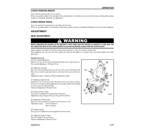 Komatsu WA200-5-L (SN from A82001) 4WD Wheeled Loaders (Japan) Operate and Maintenance manual (CEAM013101) Komatsu WA200-5-L (SN from A82001) 4WD Wheeled Loaders (Japan) Operate and Maintenance manual (CEAM013101)