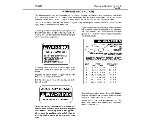 Komatsu HD1500-5 (SN: A30079-30160) Rigid Dump Trucks (USA) Operate and Maintenance manual (CEAM014503) Komatsu HD1500-5 (SN: A30079-30160) Rigid Dump Trucks (USA) Operate and Maintenance manual (CEAM014503)
