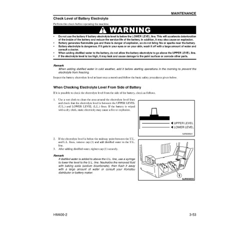 Komatsu HM400-2 (SN from A11001) Articulated Dump Trucks w. SAA6D140E-5 engines (USA) Operate and Maintenance manual (CEAM017603) Komatsu HM400-2 (SN from A11001) Articulated Dump Trucks w. SAA6D140E-5 engines (USA) Operate and Maintenance manual (CEAM017603)
