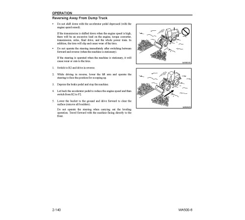 Komatsu WA500-6 (SN: A92001-93000) 4WD Wheeled Loaders with 6D140E-5 engines (USA) Operate and Maintenance manual (CEAM018006) Komatsu WA500-6 (SN: A92001-93000) 4WD Wheeled Loaders with 6D140E-5 engines (USA) Operate and Maintenance manual (CEAM018006)