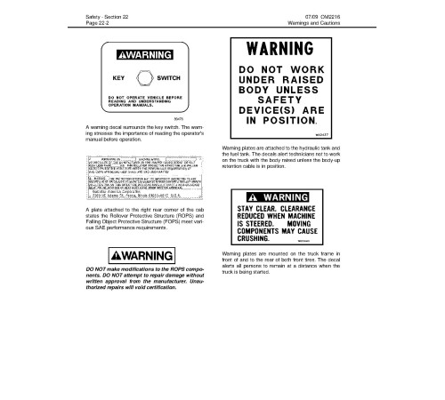Komatsu 730E (SN: A30597-30602; A30604-30609) Electric Dump Trucks (USA) Operate and Maintenance manual (CEAM022201) Komatsu 730E (SN: A30597-30602; A30604-30609) Electric Dump Trucks (USA) Operate and Maintenance manual (CEAM022201)