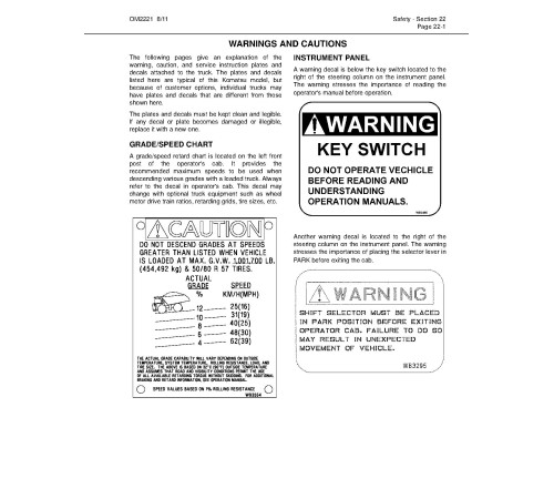 Komatsu 860E-1-KT (SN: A30015-30030) Electric Dump Trucks (USA) Operate and Maintenance manual (CEAM022401) Komatsu 860E-1-KT (SN: A30015-30030) Electric Dump Trucks (USA) Operate and Maintenance manual (CEAM022401)