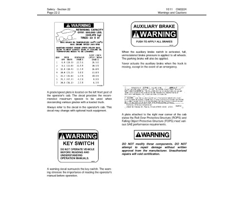 Komatsu HD1500-7 (SN from A30109) Rigid Dump Trucks with SDA12V160 Engines (USA) Operate and Maintenance manual (CEAM023003) Komatsu HD1500-7 (SN from A30109) Rigid Dump Trucks with SDA12V160 Engines (USA) Operate and Maintenance manual (CEAM023003)