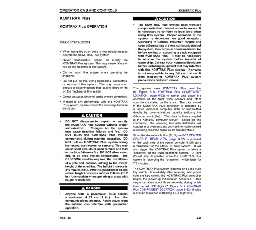 Komatsu 830E-1-AC (SN from A30561) Electric Dump Trucks (USA) Operate and Maintenance manual (CEAM024403) Komatsu 830E-1-AC (SN from A30561) Electric Dump Trucks (USA) Operate and Maintenance manual (CEAM024403)