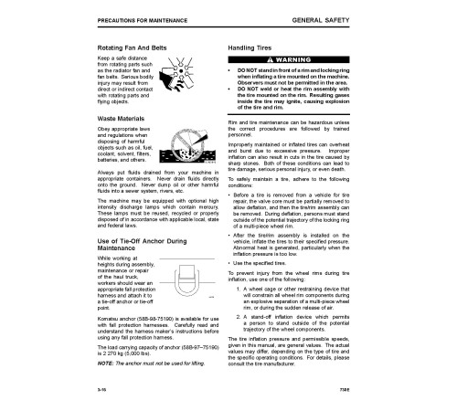 Komatsu 730E (SN: A30620; 30622-) Electric Dump Trucks (USA) Operate and Maintenance manual (CEAM025901) Komatsu 730E (SN: A30620; 30622-) Electric Dump Trucks (USA) Operate and Maintenance manual (CEAM025901)
