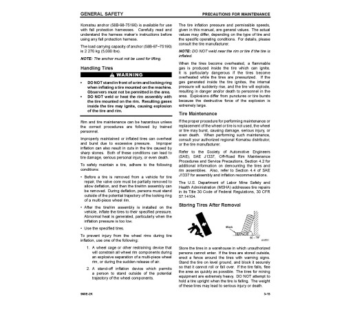 Komatsu 960E-2-K (SN from A50011) Electric Dump Trucks (USA) Operate and Maintenance manual (CEAM026401) Komatsu 960E-2-K (SN from A50011) Electric Dump Trucks (USA) Operate and Maintenance manual (CEAM026401)