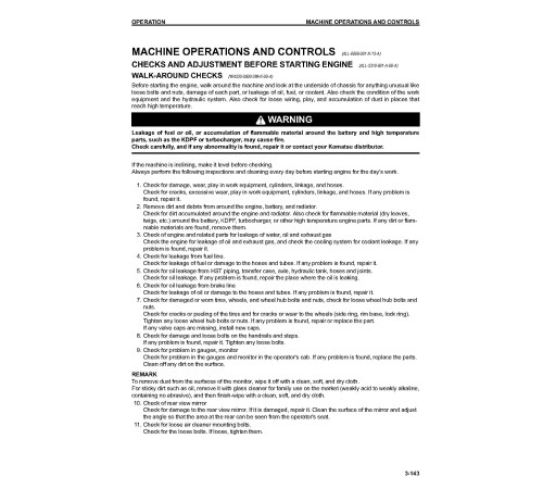 Komatsu WA320-7 (SN from A36001) 4WD Wheeled Loaders (USA) Operate and Maintenance manual (CEAM027400) Komatsu WA320-7 (SN from A36001) 4WD Wheeled Loaders (USA) Operate and Maintenance manual (CEAM027400)