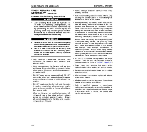 Komatsu 930E-4 (SN:A31693-31697;A31699;A31701;A31710-31714;A31729-) Electric Dump Truck Operate & Maintenance manual (CEAM027800) Komatsu 930E-4 (SN:A31693-31697;A31699;A31701;A31710-31714;A31729-) Electric Dump Truck Operate & Maintenance manual (CEAM027800)