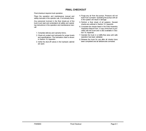 Komatsu 830E (SN from A30816) Electric Dump Trucks (USA) Field Assembly Manual (CEAW004701) Komatsu 830E (SN from A30816) Electric Dump Trucks (USA) Field Assembly Manual (CEAW004701)