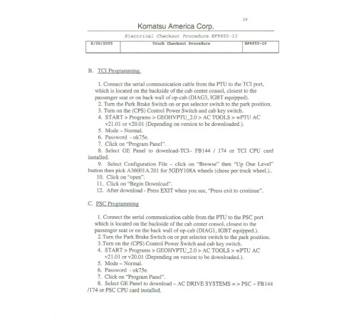 Komatsu 930E-4-SE (SN: A30587-30756) Electric Dump Trucks (USA) Field Assembly Manual (CEAW005000) Komatsu 930E-4-SE (SN: A30587-30756) Electric Dump Trucks (USA) Field Assembly Manual (CEAW005000)