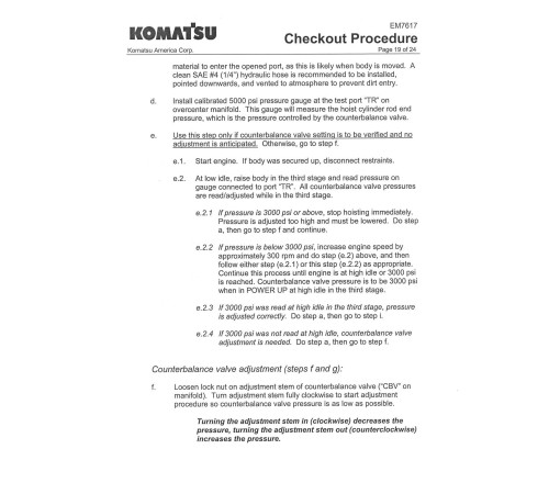 Komatsu 960E-1 (SN: A30003-30024) Electric Dump Trucks (USA) Field Assembly Manual (CEAW005502) Komatsu 960E-1 (SN: A30003-30024) Electric Dump Trucks (USA) Field Assembly Manual (CEAW005502)