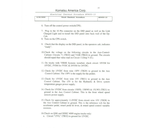 Komatsu 960E-1 (SN: A30003-30024) Electric Dump Trucks (USA) Field Assembly Manual (CEAW005502) Komatsu 960E-1 (SN: A30003-30024) Electric Dump Trucks (USA) Field Assembly Manual (CEAW005502)