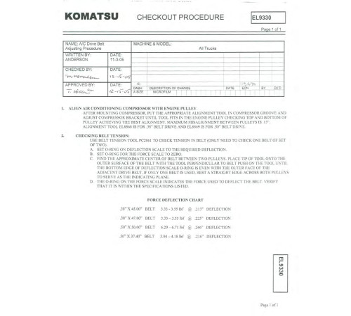 Komatsu 860E-1-KT (SN: A30003-30030) Electric Dump Trucks (USA) Field Assembly Manual (CEAW005702) Komatsu 860E-1-KT (SN: A30003-30030) Electric Dump Trucks (USA) Field Assembly Manual (CEAW005702)