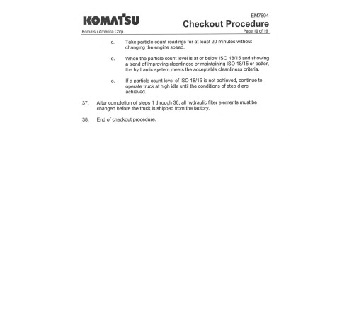 Komatsu 930E-4-SE (SN from A31035) Electric Dump Trucks (USA) Field Assembly Manual (CEAW007001) Komatsu 930E-4-SE (SN from A31035) Electric Dump Trucks (USA) Field Assembly Manual (CEAW007001)