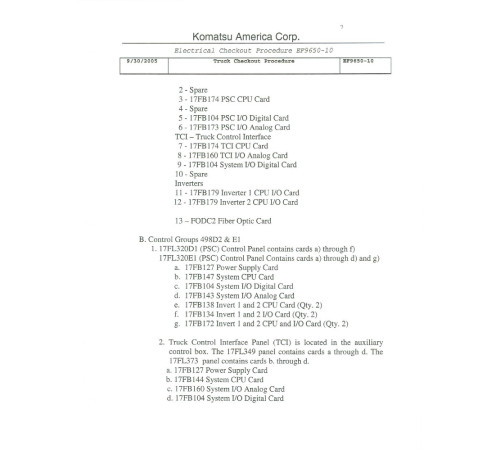 Komatsu 960E-2 (SN from A30027) Electric Dump Trucks (USA) Field Assembly Manual (CEAW007302) Komatsu 960E-2 (SN from A30027) Electric Dump Trucks (USA) Field Assembly Manual (CEAW007302)