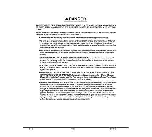 Komatsu 930E (SN: A30019; A30026-30119) Electric Dump Trucks w.DDC 4000 engines (USA) Workshop Manual (CEBD010200) Komatsu 930E (SN: A30019; A30026-30119) Electric Dump Trucks w.DDC 4000 engines (USA) Workshop Manual (CEBD010200)
