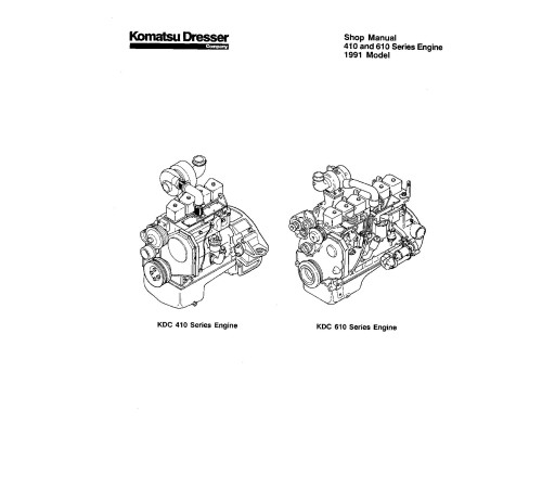 Komatsu KDC410 and KDC610 Diesel Engines (USA) set of Service Manuals (CEBD610) Komatsu KDC410 and KDC610 Diesel Engines (USA) set of Service Manuals (CEBD610)