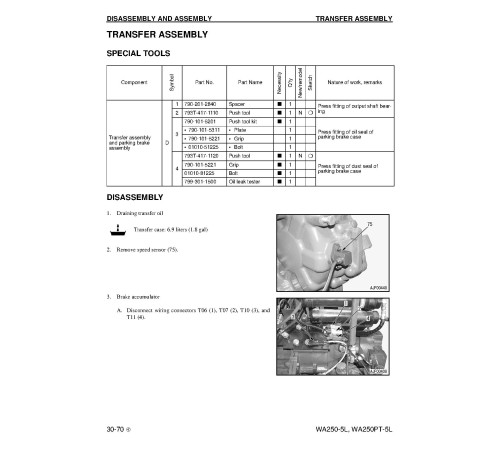 Komatsu WA250-5-L Wheel Loaders and WA250PT-5-L Parallel Tool Cariers Workshop Manual (CEBM011604) Komatsu WA250-5-L Wheel Loaders and WA250PT-5-L Parallel Tool Cariers Workshop Manual (CEBM011604)