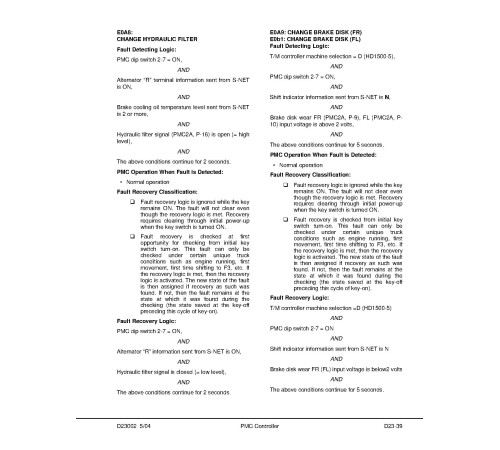 Komatsu HD1500-5 (SN: A30072-30076) Rigid Dump Trucks (USA) Workshop Manual (CEBM013401) Komatsu HD1500-5 (SN: A30072-30076) Rigid Dump Trucks (USA) Workshop Manual (CEBM013401)