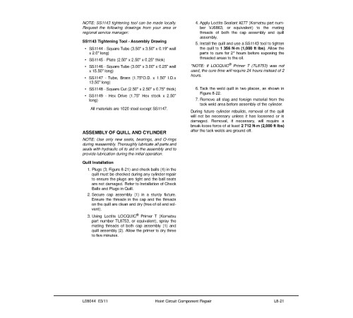 Komatsu 730E Trolley (SN: A30474; A30512-30517; A30546-30549) Electric Dump Trucks (USA) Workshop Manual (CEBM018301) Komatsu 730E Trolley (SN: A30474; A30512-30517; A30546-30549) Electric Dump Trucks (USA) Workshop Manual (CEBM018301)