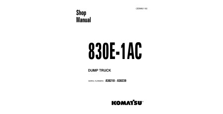 830E-1-AC (SN: A30210-30239) Electric Dump Trucks (USA) Workshop Manual (CEBM021102)