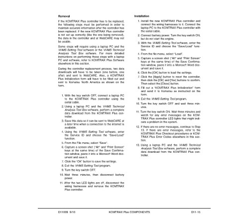 Komatsu 830E-1-AC (SN from A30561) Electric Dump Trucks (USA) Workshop Manual (CEBM024002) Komatsu 830E-1-AC (SN from A30561) Electric Dump Trucks (USA) Workshop Manual (CEBM024002)