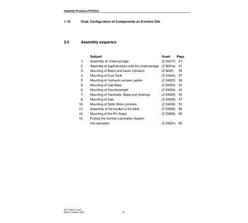 Komatsu PC3000-6 Crawler Excavators (Germany) Field Assembly Manual (FAMPC3000-07) Komatsu PC3000-6 Crawler Excavators (Germany) Field Assembly Manual (FAMPC3000-07)