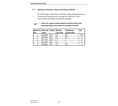 Komatsu PC4000-6 (SN from 8170) Crawler Excavators (Germany) Field Assembly Manual (FAMPC4000-05) Komatsu PC4000-6 (SN from 8170) Crawler Excavators (Germany) Field Assembly Manual (FAMPC4000-05)