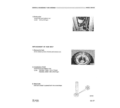 Komatsu FB10SH, FB15SH, FB20SH, FB25SH (SN: 10001-) Electric Forklift Trucks Workshop Manual (FB10_25SH-C-BE1) Komatsu FB10SH, FB15SH, FB20SH, FB25SH (SN: 10001-) Electric Forklift Trucks Workshop Manual (FB10_25SH-C-BE1)