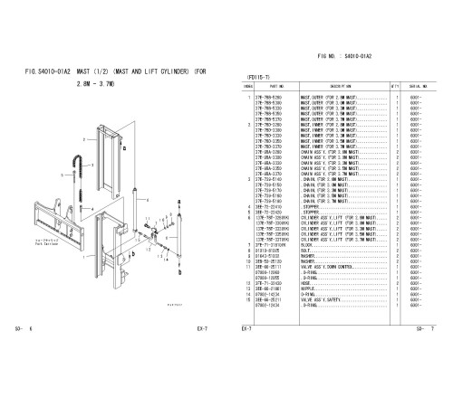 Komatsu FD100-7, FD115-7, FD135-7, FD150E-7, FD160E-7 (SN:6001-6999) Diesel Forklift Trucks set of Chassis Parts Catalogs (PEE07E1-02) Komatsu FD100-7, FD115-7, FD135-7, FD150E-7, FD160E-7 (SN:6001-6999) Diesel Forklift Trucks set of Chassis Parts Catalogs (PEE07E1-02)