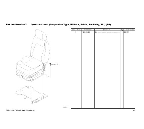 Komatsu PC210-10M0, PC210LC-10M0 (SN:C00001-) Crawler Excavators, SAA6D107E-1 Diesel Engines (Asia) Parts Catalog (FENC0032-00)
