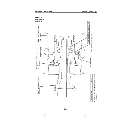 Komatsu FD50(E)-7, FD60(E)-7, FD70(E)-7, FD80-7 Diesel, FG50-7, FG60-7, FG70-7 LPG Forklift Trucks (SN:40001-) Workshop Manual (SM181) Komatsu FD50(E)-7, FD60(E)-7, FD70(E)-7, FD80-7 Diesel, FG50-7, FG60-7, FG70-7 LPG Forklift Trucks (SN:40001-) Workshop Manual (SM181)