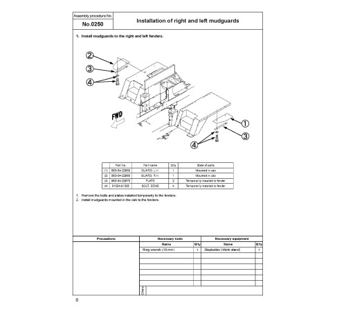 Komatsu HM300-2 (SN from 02001) Articulated Dump Trucks with 6D125E-3 engines (Japan) Field Assembly Manual (GEN00037-03) Komatsu HM300-2 (SN from 02001) Articulated Dump Trucks with 6D125E-3 engines (Japan) Field Assembly Manual (GEN00037-03)