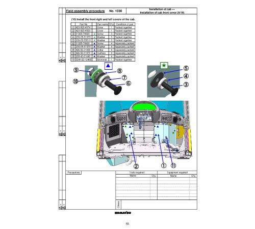Komatsu WA500-6 (SN from 55001) 4WD Wheeled Loaders (Japan) Field Assembly Manual (GEN00089-00) Komatsu WA500-6 (SN from 55001) 4WD Wheeled Loaders (Japan) Field Assembly Manual (GEN00089-00)