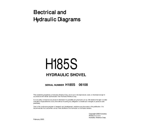 Komatsu (Demag) H185S (SN: 6108) Hydraulic Shovels (Germany) Wiring Diagram (H185S06108W) Komatsu (Demag) H185S (SN: 6108) Hydraulic Shovels (Germany) Wiring Diagram (H185S06108W)