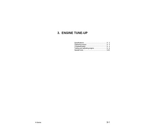 Komatsu (Nissan) K15, K21 and K25 Gasoline Engines Workshop Manual (K15-K21-K25-BE1) Komatsu (Nissan) K15, K21 and K25 Gasoline Engines Workshop Manual (K15-K21-K25-BE1)