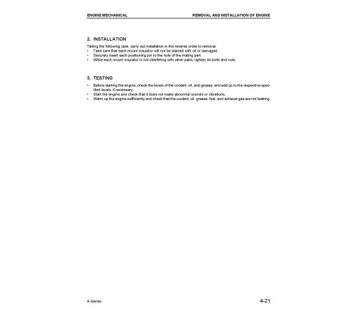 Komatsu (Nissan) K15, K21 and K25 Gasoline Engines Workshop Manual (K15-K21-K25-BE1) Komatsu (Nissan) K15, K21 and K25 Gasoline Engines Workshop Manual (K15-K21-K25-BE1)